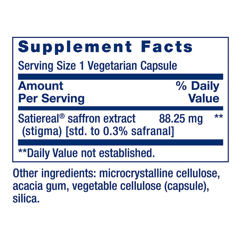 [Australia] - Life Extension Optimized Saffron, saffron extract, saffron supplement that helps you fight the urge to snack, non-GMO, gluten-free, vegetarian, 60 vegetarian capsules 