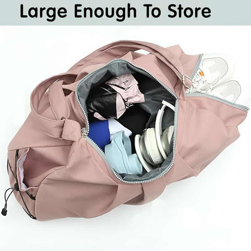 Storite Travel Duffle Bag with Shoe Compartment, Pink, 51x17x32 cm | Water Resistant Nylon, Lightweight, Dry & Wet Pocket, Convertible Carry, Travel, Overnight, Gym, Everyday Use