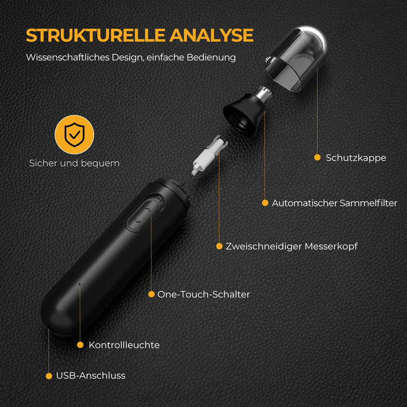 [Australia] - Nose Hair Trimmer-2023 Upgraded USB Rechargeable Nose Hair Trimmer Ear Hair Trimmer for Men and Women, IPX7 Waterproof Dual Blade Professional Painless Nose and Facial Hair Trimmer GE-3202 