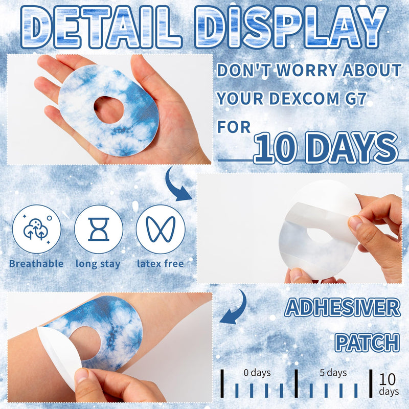 [Australia] - 40 Pack Adhesive Patches for Dexcom G7,Breathable Sensor Covers Compatible with Dexcom G7,CGM Patches, Mixed Style Adhesive Tape Stickers, Waterproof Flexible Pre-Cut, Long Lasting 