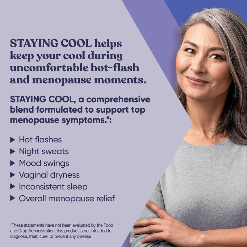 [Australia] - Staying Cool Menopause Supplements for Women – Hormonal Hot Flashes, Weight Support, Night Sweats – Vitex Chaste Tree & Black Cohosh Pills for Natural Relief – 60 Vegetarian Soft Capsules 
