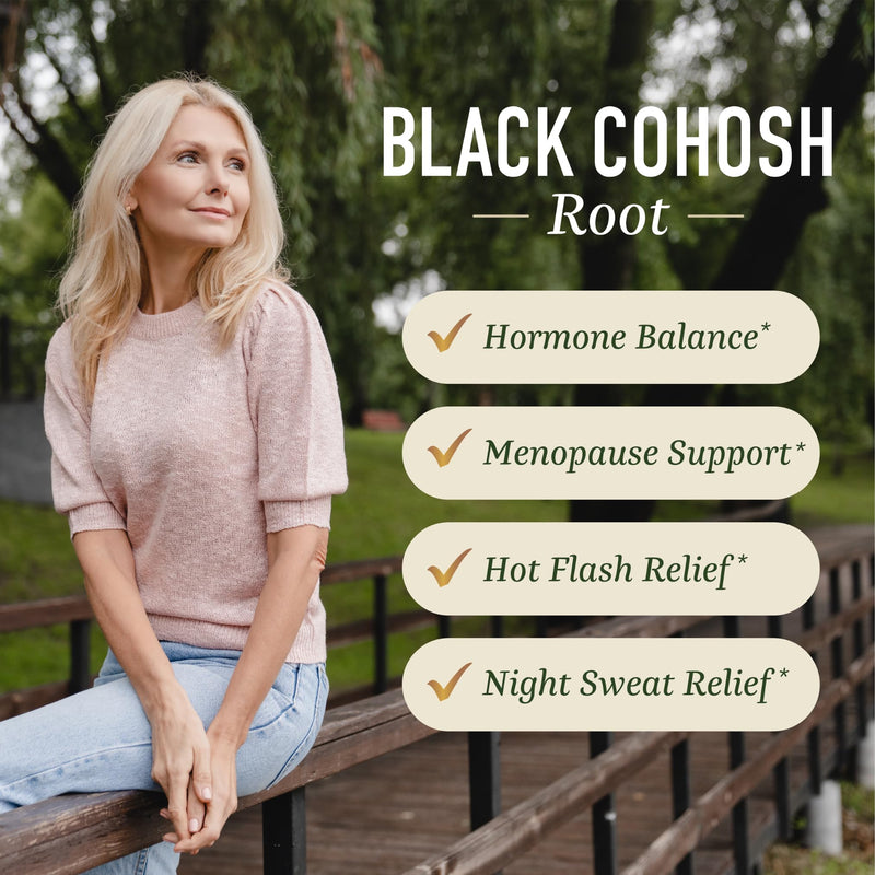[Australia] - Black Cohosh Gummies for Women | Menopause Relief for Hot Flashes & Night Sweats | 50mg Black Cohosh Root Extract | Gluten-Free, Vegetarian, Certified Non-GMO | Natural Peach Flavor | 60 Gummies 