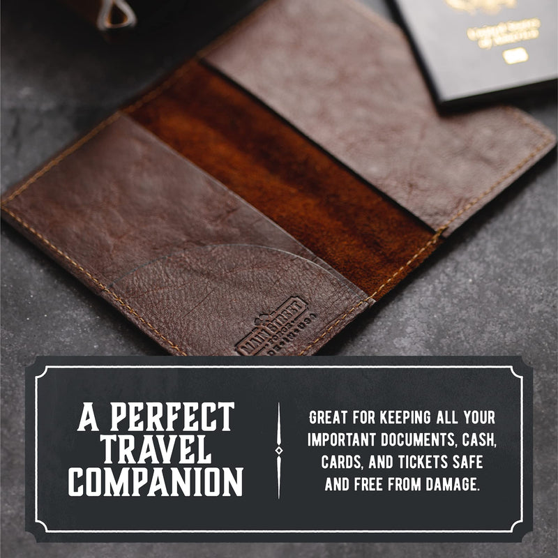 Leather Passport Holder for Men | Made in USA | 3.5" x 5.5" Field Notes Cover | Rio Latigo