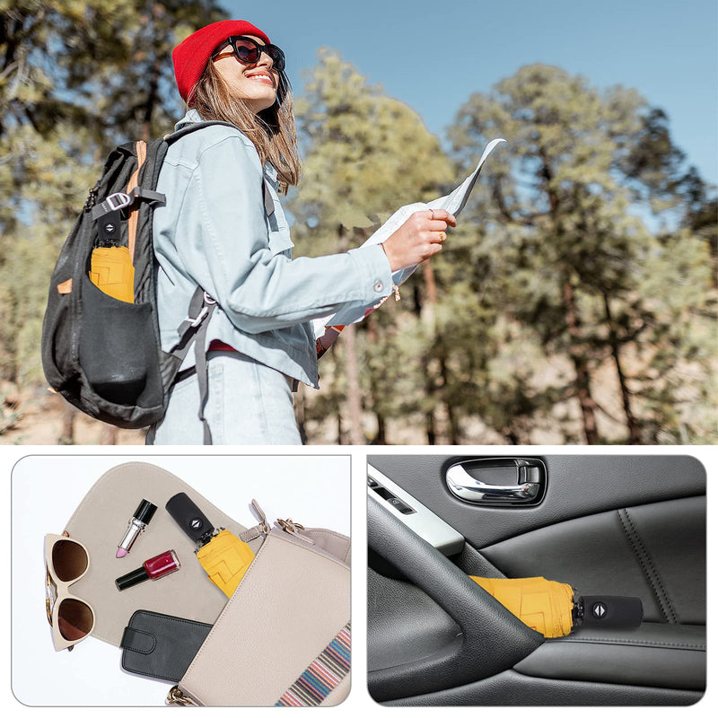 ZOMAKE Travel Umbrella Compact - 10 Ribs Portable Collapsible Umbrellas for Rain Windproof - Paraguas Automatic Small Folding Umbrella Lightweight Packable Umbrella for Women Men-Black&Yellow