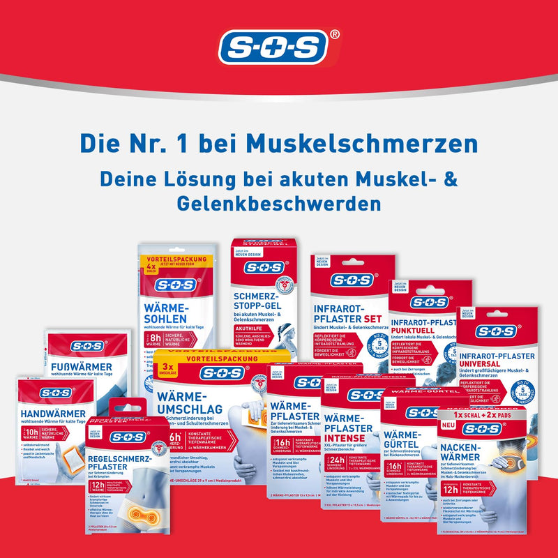 [Australia] - SOS neck warmer (6x scarf & 2 pads) - effective pain relief with 12 hours of deep heat - heat pad against pain in the neck and neck area or muscle tension 6x scarf & 2 pads 