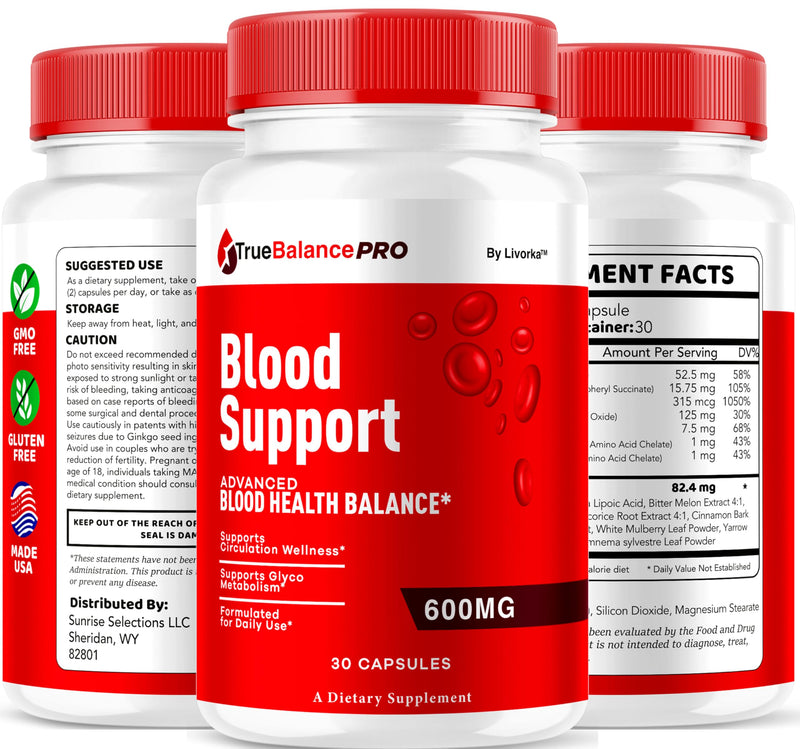 (2 Pack) True Balance Blood Support Pro Glycogen Capsules Maximum Strength, TrueBalancePro Pills Supplement Multivitamin All Natural Advanced Formula Daily Health & Wellness, 60 Capsules for 3 Months