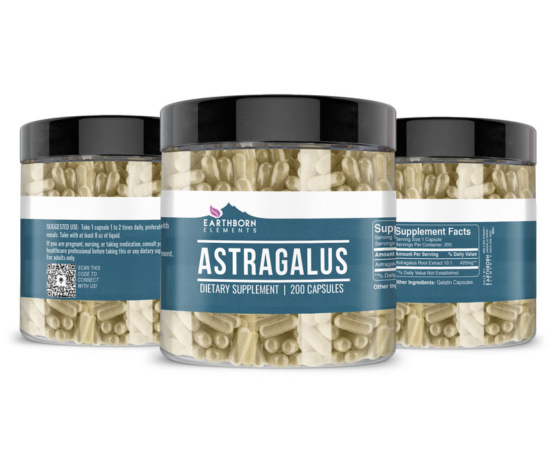 [Australia] - Earthborn Elements Astragalus Extract 200 Capsules, Pure & Undiluted, No Additives 200 Count (Pack of 1) 