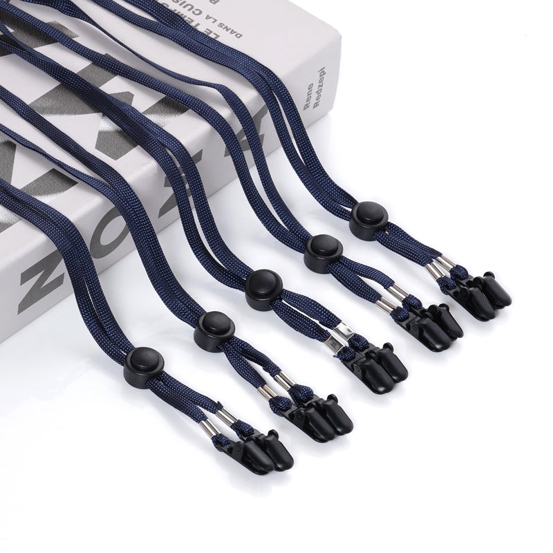 [Australia] - Sucrain 5 Pieces Adjustable Hat Strap Clips Hat Chin Cord for Golfing, Fishing, Boating Deep Blue 