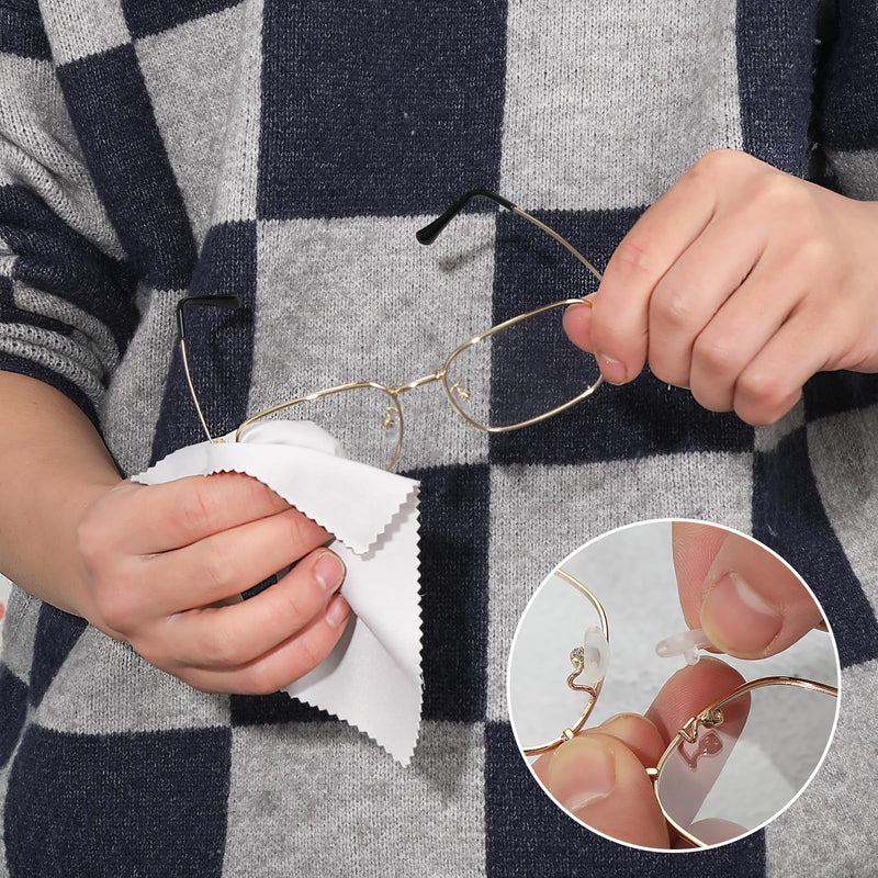 [Australia] - Gold Eyeglass Repair Tool Kit Eye Glass Repair Kit Eye Glasses Repairing Screwdriver Set with Eyeglass Screws, Nose Pads, Small Screwdriver, Tweezers for Glasses Sunglasses Watch Clock Repair 