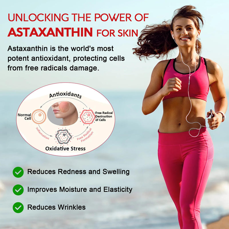 [Australia] - Astaxanthin Supplements 24mg, 5 Month Supply - Coconut MCT Oil, Fresh Microalgae Source w/Grape Seed Oil, Ashwagandha - Antioxidants for Healthy Skin, Eyes, Joints, Non-GMO & Gluten Free, 150 Softgels 75 Count (Pack of 2) 