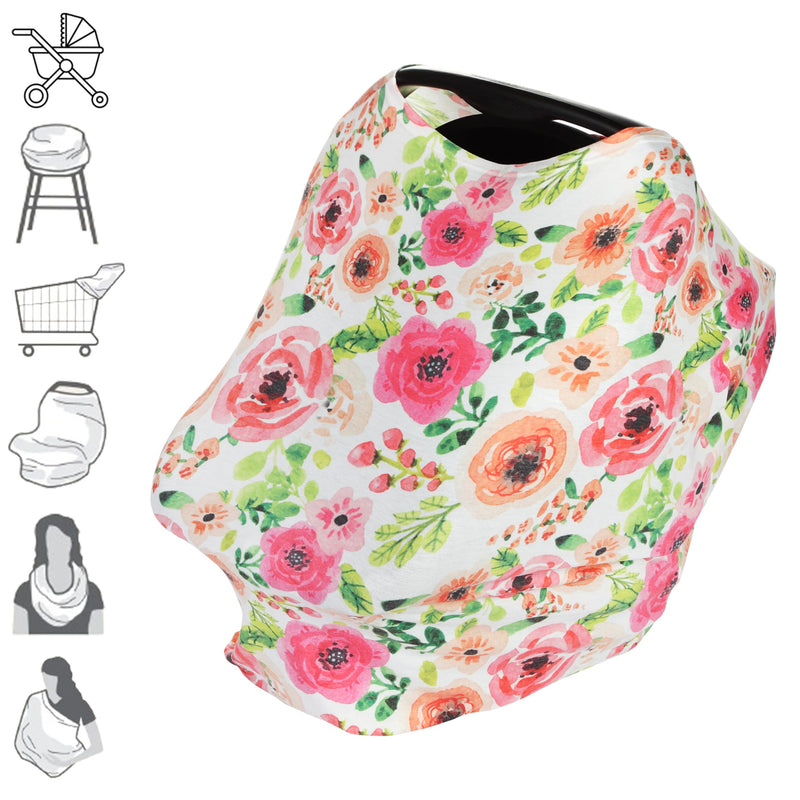 4 In 1 Fashionable Multi-purpose Infant Nursing Cover, Infinity Scarf & Shawl, Floral Floral 2