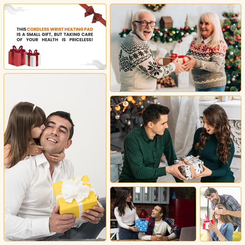 Cordless Wrist Heating Pad for Pain Relief - 5 Heat Levels & Vibration, 3000mAh Rechargeable Battery, 30min Auto-Off, Adjustable Velcro Wrap for Arthritis, Carpal Tunnel, Tendonitis - Left/Right Hand