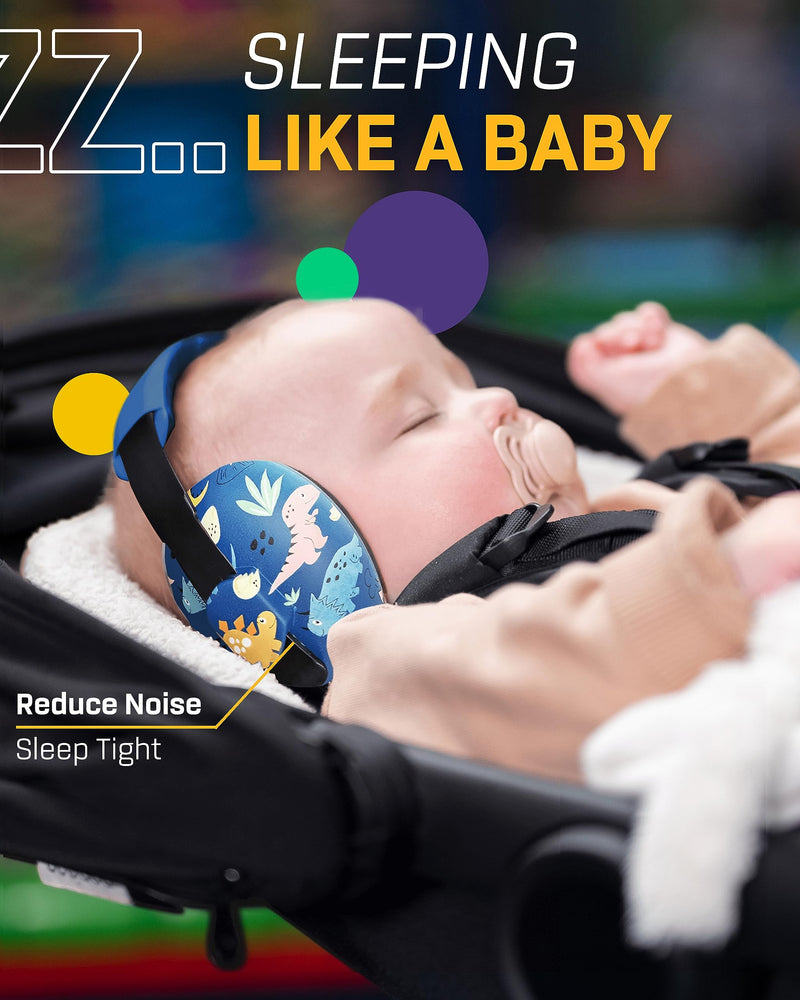 [Australia] - Vanderfields Baby Ear Protection Noise Cancelling Headphones for Babies, Toddlers, Infants 3 months to 2 years Dinosaur Club 