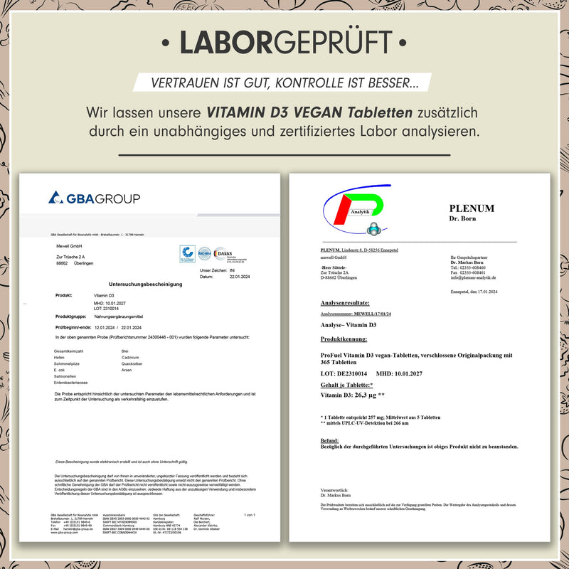 [Australia] - Vitamin D3 VEGAN 1000 IU - 365 tablets - annual supply of vitamin D3 - optimally high dosage - for the immune system and bones - without unwanted additives - laboratory tested with certificate - 100% vegan Vitamin D3 annual supply 91 g (pack of 1) 