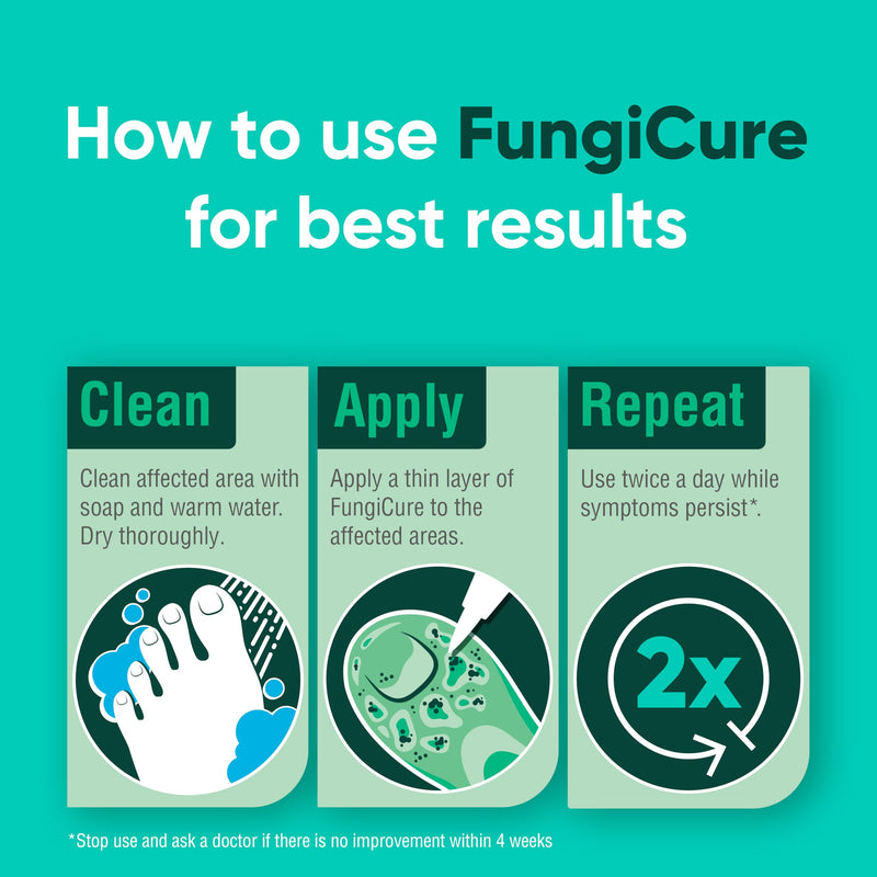 FUNGICURE Medicated Liquid Gel - Maximum Strength 0.35 Fluid Ounce | Cures fungal infections & kills 6 types of fungus. Clinically proven clotrimazole 1%. Easy, precise, no-mess application.