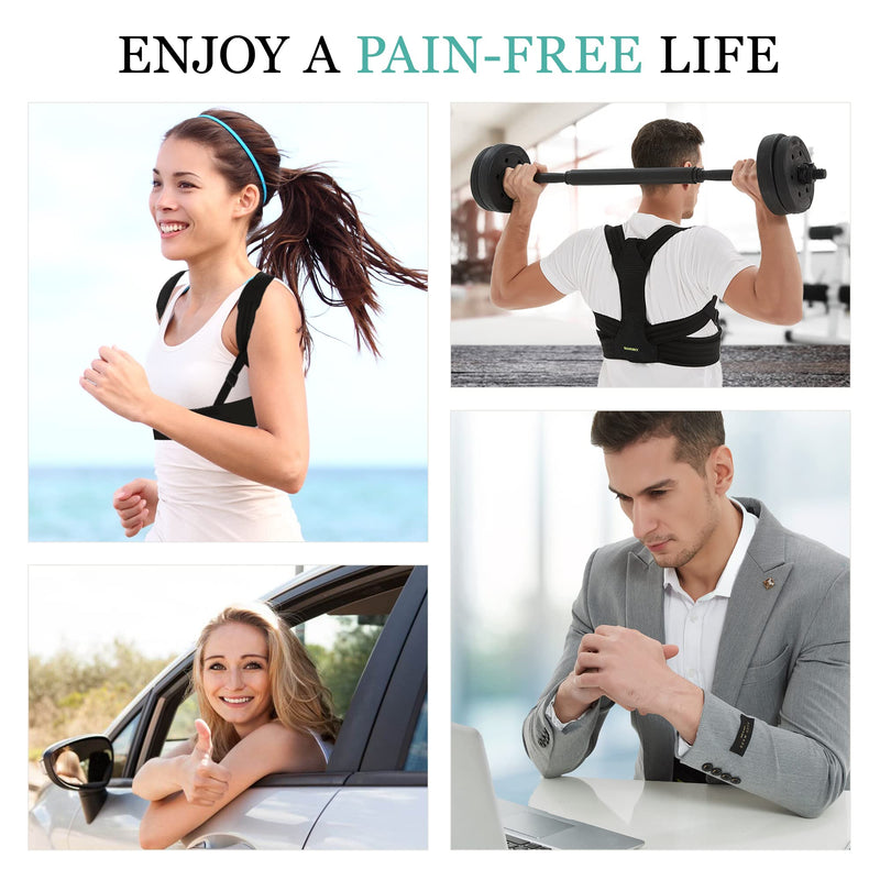 [Australia] - Posture Corrector for Men and Women, Adjustable Upper Back Brace, Muscle Memory Support Straightener, Providing Pain Relief from Neck, Shoulder, and Upper and Lower Back, Large-X Large(37''-47'') Back-L/XL 