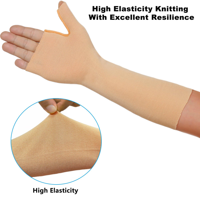 [Australia] - Hand Socks for Splint (Pack of 6),Elastic Stockinette Tubing,Wrist Brace with Thumb Spica Liner,Tubular Gauze Sleeve,Cast Wrap Sleeve,Arm Cover for Men and Women((Khaki,Medium) Khaki Medium 