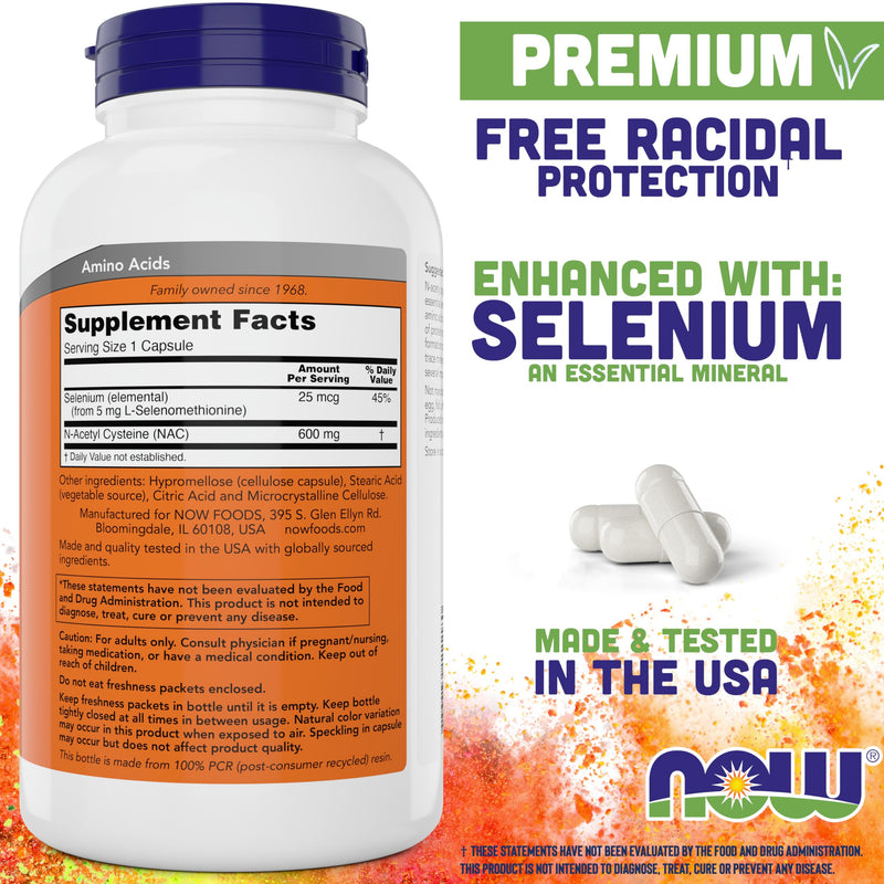 [Australia] - Now NAC 600 mg, 400 Capsules, N-Acetyl Cysteine with Selenium 