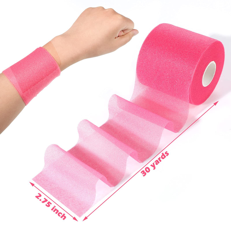 Nuanchu 4 Pcs Pre Wrap Athletic Tapes 30 Yards Hair Prewrap Strip Tapes for Soccer Ankles Wrists Sports Foam Tape(Red) Red