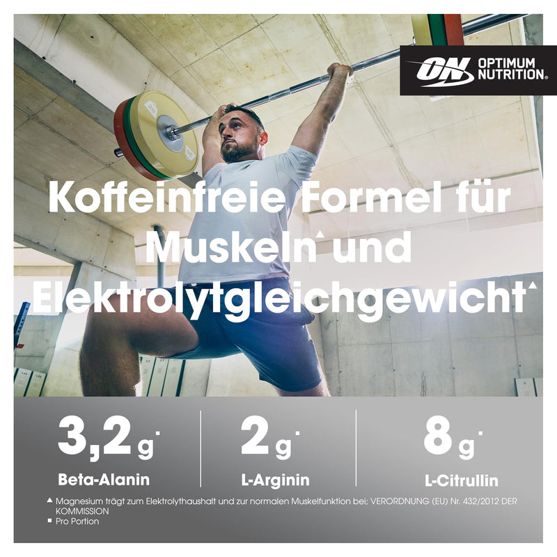 [Australia] - Optimum Nutrition Platinum PUMP Pre-Workout, Integratore Alimentare Pre-Workout Intenso Senza Caffeina con Fruitflow, Beta-Alanina, L-Arginina, L-Citrullina, Gusto Lime, 20 doses, 380 g 