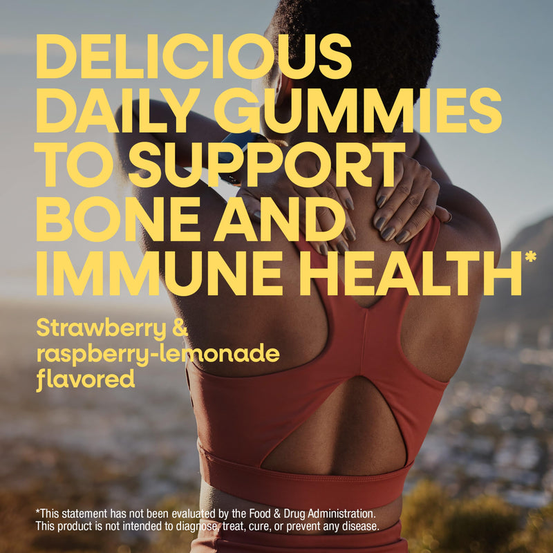 Nature’s Way Alive! Chewable Calcium Gummies with Vitamin D3, 60 ct | Daily Supplement Supports Healthy Bones and Teeth, and Muscle Function*, Strawberry and Raspberry-Lemonade Flavored 60 Count (Pack of 1)