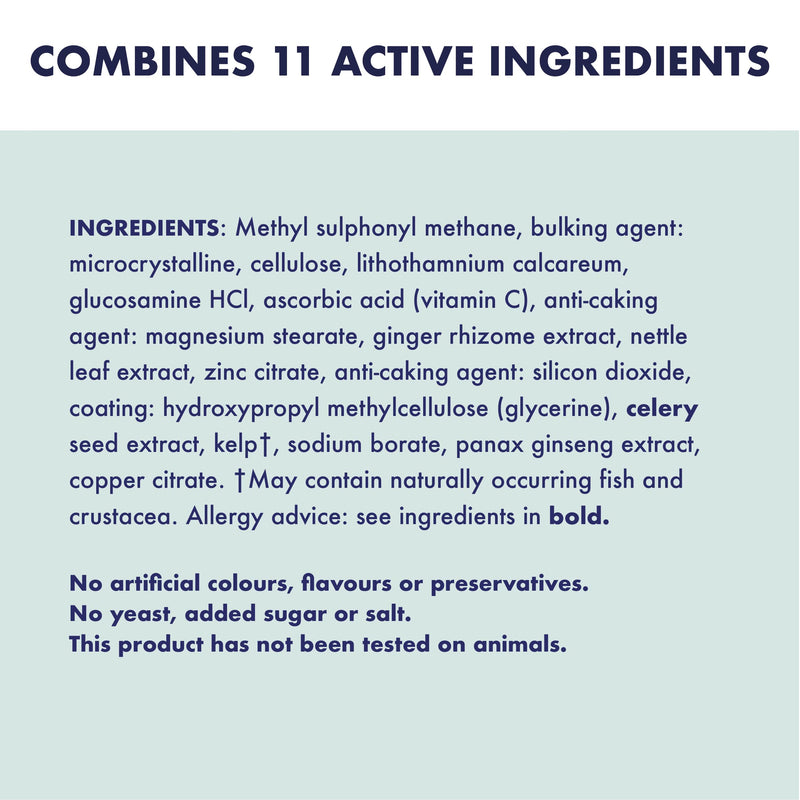 Higher Nature - MSM Glucosamine Joint Complex - Vitamin C, Copper, Zinc & Botanical Complex Tablets for Women & Men - Vegetarian & Vegan - 90 Tablets 90 count (Pack of 1)