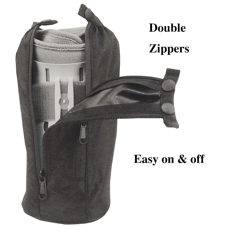 Walking Boot Cover for Medical Brace Orthopedic and Fracture Cast with Integrative Slip-Resistant Rubber Sole (Black, Short, Medium) Black Short