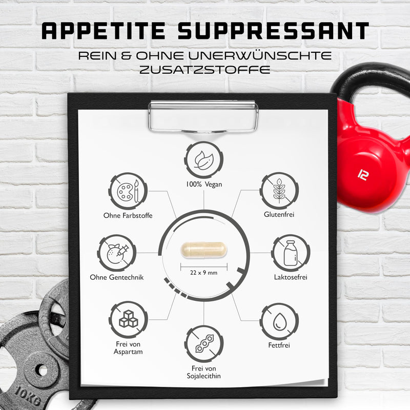 [Australia] - Appetite Suppressant - 270 capsules - high-dose extract with glucomannan, green tea extract, Ceylon cinnamon, white willow extract & crome - vegan 