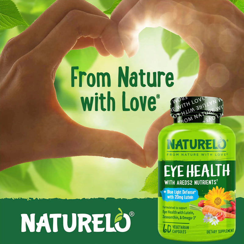 [Australia] - NATURELO Eye Vitamins - AREDS 2 Formula Nutrients with Lutein, Zeaxanthin, Vitamin C, E, Zinc, Plus DHA - Supplement for Dry Eyes, Healthy Vision, Eye Support - 60 Vegan Capsules Unflavored 60 Count (Pack of 1) 