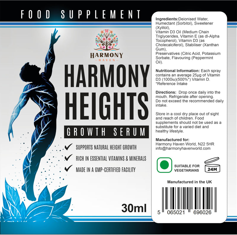 Harmony Heights Liquid Drops/Growth Serum - Taller Gain Height