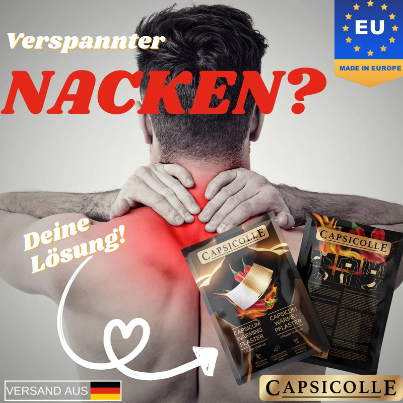 [Australia] - Capsicolle® Natural Capsaicin Heat Plaster 12x18 cm - Flexible, Long-Lasting Heat, For Back, Joint & Muscle Pain, Suitable for Sports, 100% Organic Active Ingredients (2) 2 