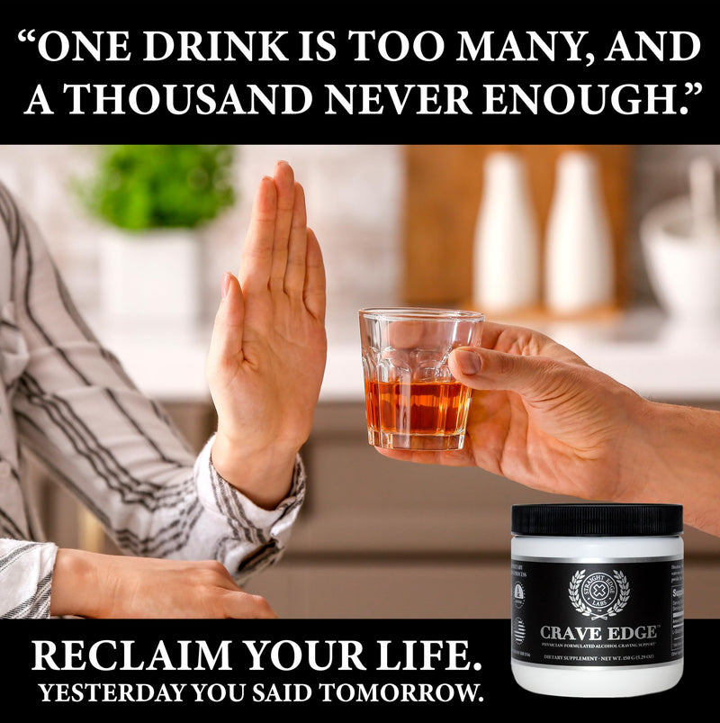 [Australia] - Crave Edge Alcohol Craving Support | Physician-Formulated | Anti Alcohol Replacement Drink | Stop Drinking Alcohol | Liver Detox | Fast Acting | No Big Pills or Bad Taste | 150G Powder-30 Servings 