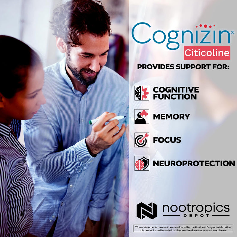 [Australia] - Nootropics Depot Cognizin Citicoline Capsules | 60 Count | Choline Supplement | Brain Health Supplement | Regulates Memory and Cognitive Function | Supports Attention, Focus and Recall 60 Count (Pack of 1) 
