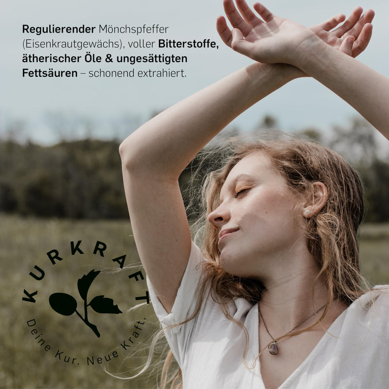 [Australia] - KURKRAFT ORGANIC chasteberry capsules, high dosage (4:1 extract) - particularly small capsules - genuine organic Vitex Agnus Castus - from organic farming - carefully produced in Germany 