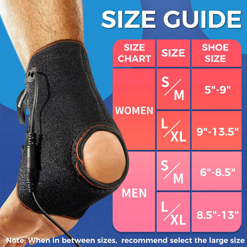 sticro Ankle Heating Pad with Lace-up Design for Sprained Ankle & Achilles Tendonitis Recovery, Auto-Off Heating Pad for Foot Pain Relief with 3 Heat & 5 Timer Settings for Men/Women(S/M)