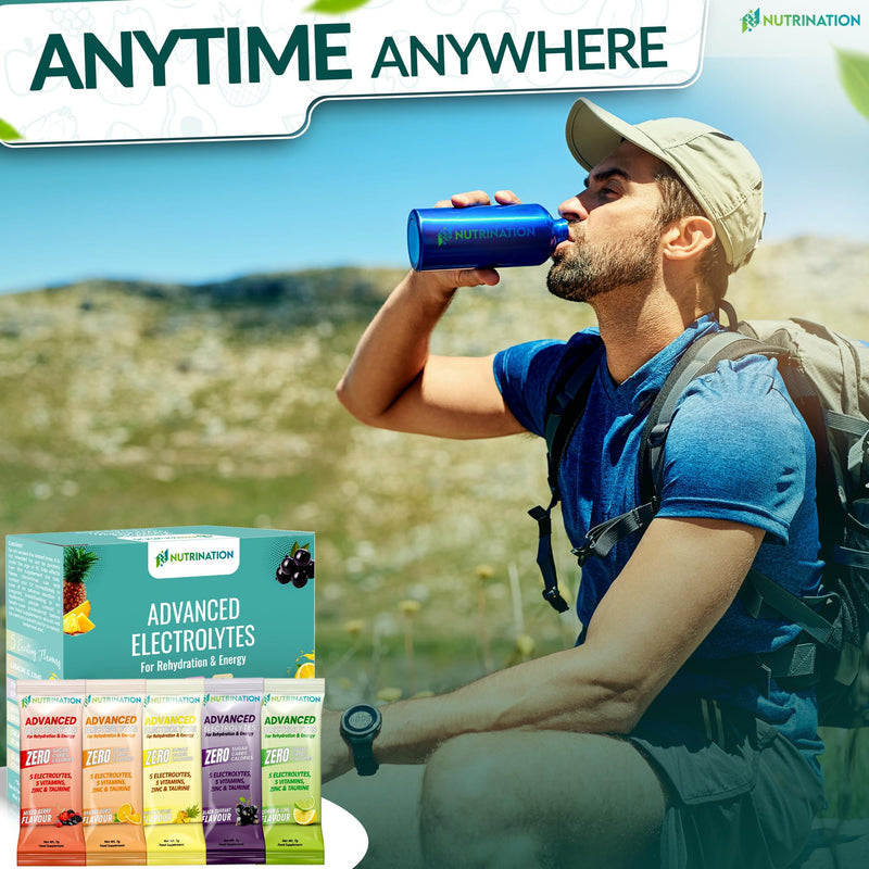 Advanced Electrolytes Sachets – High Strength Hydration Sachets with 5 Electrolytes, 5 Essential Vitamins & 500mg Taurine for Energy Support – Zero Sugar, Zero Calories – Variety Pack of 30 30 Sachets