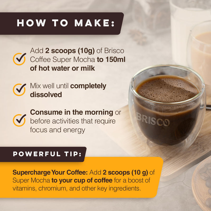 Super Mocha – Functional Coffee Drink + 14 Vitamins & Minerals | Clean Sustained Energy, Immune Support & Mental Clarity | Vegan, Gluten-Free, Sugar-Free | 25 Servings 1