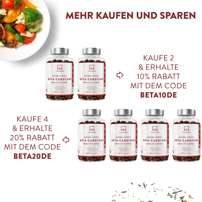 [Australia] - Beta Carotene Capsules High Dose for Tanning 25000 IU Vitamin A High Dose - Beta Carotene Tanning Capsules with Lyc-O-Beta and Extra Virgin Olive Oil for a Radiant Complexion - 180 Softgel Capsules 