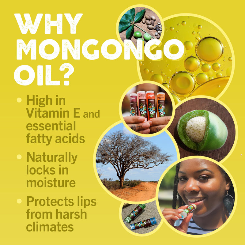 Eco Lips Mongo Kiss USDA Organic Lip Balm, Variety 7 pack | Blood Orange, Black Cherry, Pomegranate, Vanilla Honey, Peppermint, Strawberry Lavender, Yumberry | Mongongo Oil & Vitamin E 1 Count (Pack of 7)