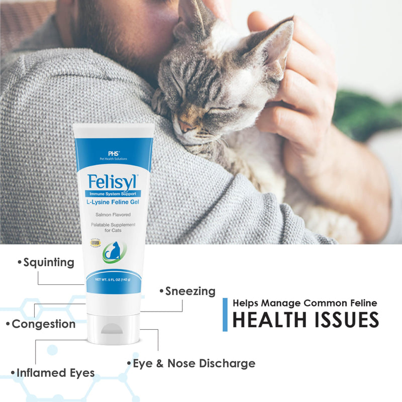 [Australia] - L-Lysine Gel for Cats (5oz) ‚Äì Supports Immune, Respiratory, and Eye Health. Eases Sneezing, Runny Nose, and Watery Eyes. Tasty Salmon Flavor - Made in The USA (2 Pack) 2 Pack 