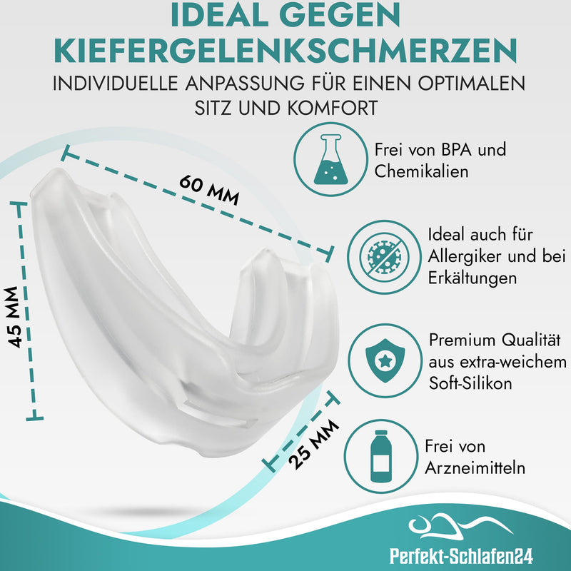 [Australia] - Premium bite splint against bruxism - snoring splint against snoring - anti-snoring mouthpiece - BPA & latex free - mouthpiece with storage box - dental splint, protects tooth enamel (Soft1) Soft 