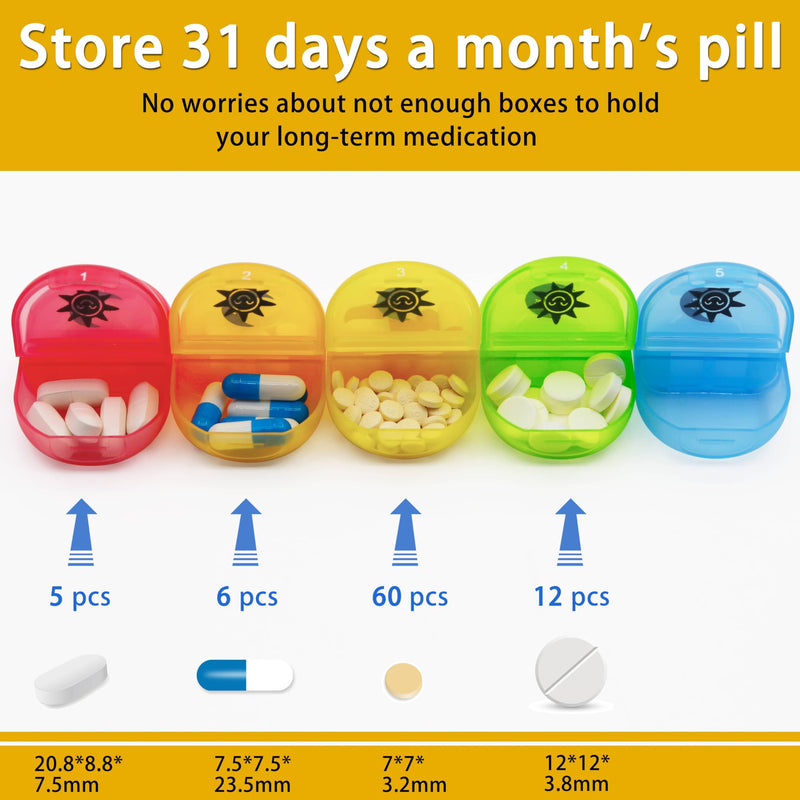 XL Large Monthly Pill Organizer 2 Times A Day (Rainbow) | AM/PM One Month Pill Box 28 Day,Daily Pill Case Large 4 Week Big Compartments for Pills Vitamin Fish Oil Supplements Rainbow