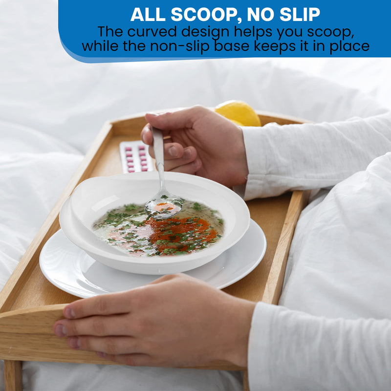 [Australia] - 9" Scoop Plate High-Low Adaptive Bowl - 3 Pack - Dish for Disabled, Handicapped, and Elderly Adults with Special Needs from Parkinsons, Dementia, Stroke or Tremors - PSC 996 
