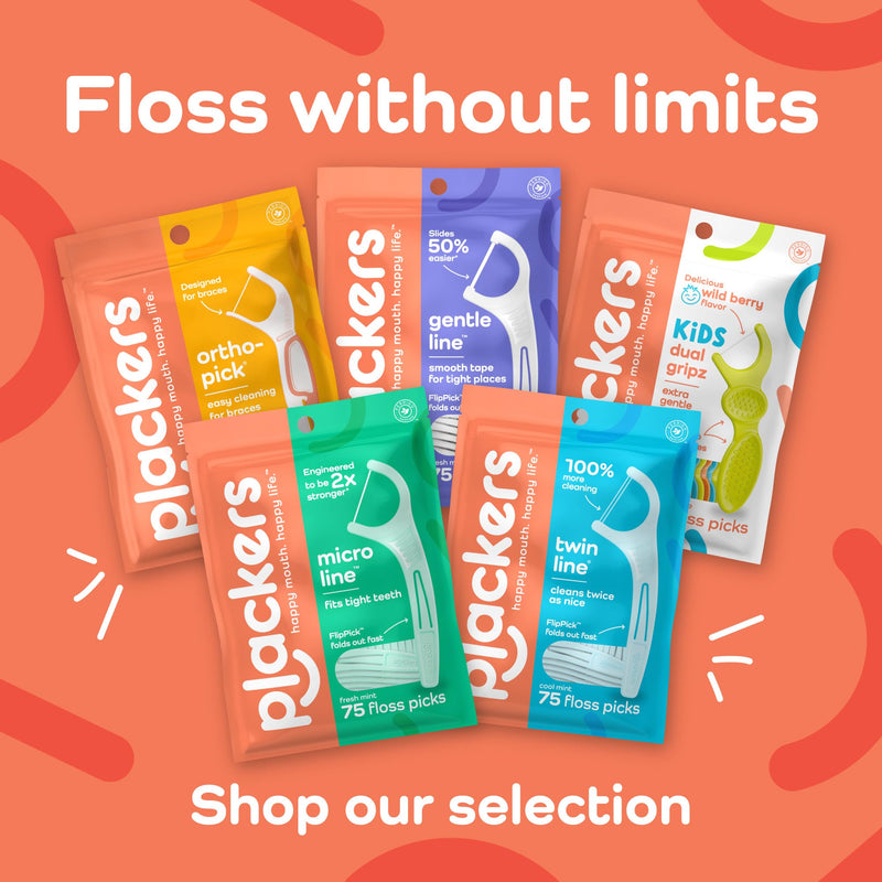 [Australia] - Plackers Twin-line Dental Floss Picks, Pack of 150 (Pack of 4), Limited Edition 