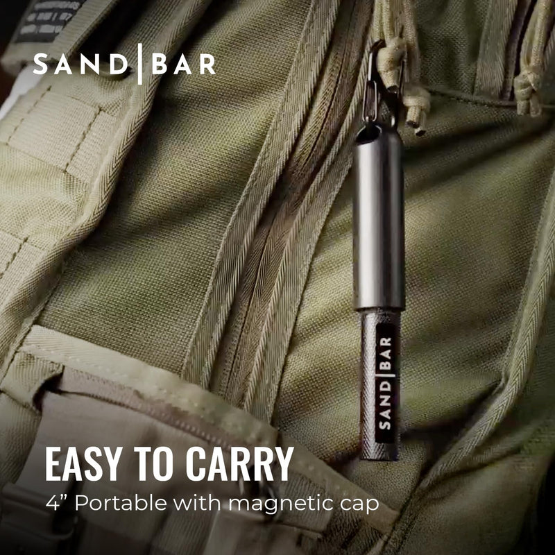 [Australia] - SandBar Callus Removal, Hand Callus Remover Salve Balm Stick for Working Hands, Lightweight Dead Skin Remover Tool Grit Surface, Knurled Handle, Magnetic Cap Hand File 4" - Black 