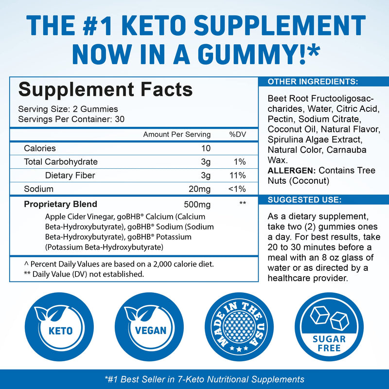 [Australia] - Herbtonics Keto Apple Cider Vinegar Gummies - Digestion & Detox Support - Sugar Free Keto BHB Advanced Formula for Metabolism Boost - Raw ACV with The Mother - 120 Apple Flavor Gummies (Pack 2) 30 Count (Pack of 2) 
