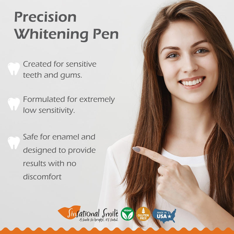 Sinsational Smile Teeth Whitening Pen, Up to 120 Treatments - Safe, Fast, Simple, Effective, Removes Stains, No Sensitivity, Enamel Safe, for Sensitive Teeth & Gums, 2-Pack 0.1 Fl Oz (Pack of 2)