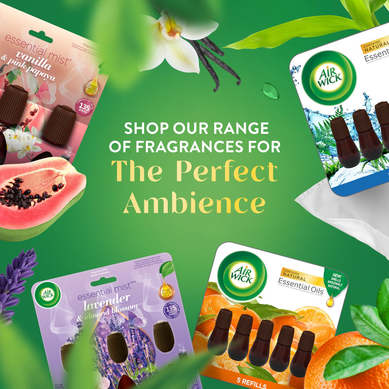 [Australia] - Air Wick Essential Mist Starter Kit, Diffuser + 1 Refill, Lavender and Almond Blossom, Air Freshener, Essential Oils Laveneder and Almond Blossom 