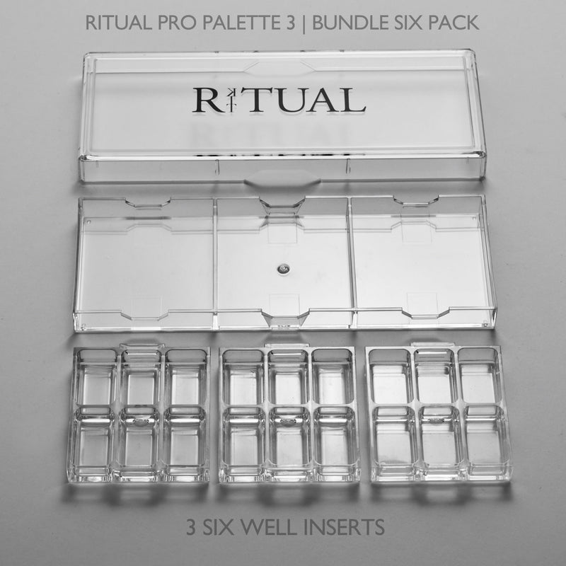 [Australia] - Empty Makeup Palette | 18 Wells | Modular Interchangeable Depotting System | Ritual Pro Palette 3 | 6 Well Bundle, Lipstick, Creams, Alcohol based makeup and paint, watercolor, Gouache, Acrylic paint 