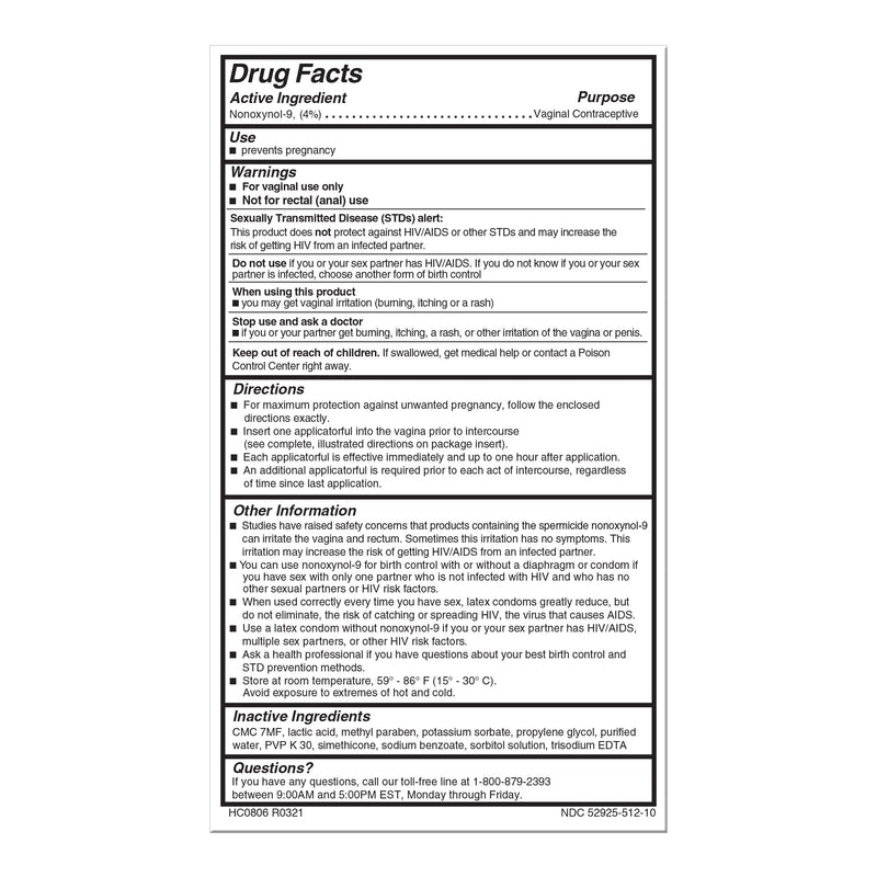 [Australia] - VCF Vaginal Contraceptive Gel Prefilled Applicators with Spermicide, 1 Box of 10 Prevents Pregnancy, Nonoxynol-9 Kills Sperm on Contact, Hormone-Free, Easy to Use, VCF Works Instantly. 10 Total 10 Count (Pack of 1) 